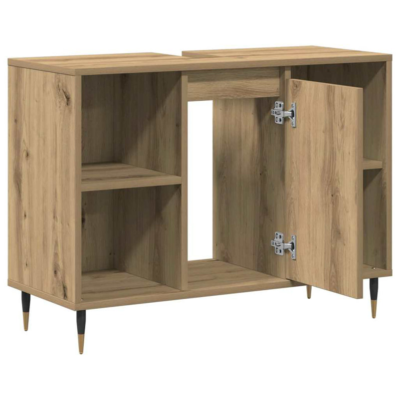 Bathroom Cabinet 80 X 33 X 60 Cm Engineered Wood, Artisan Oak