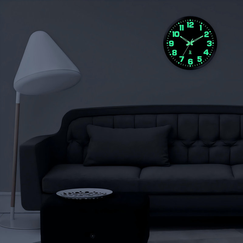 Horloge murale 12 po Glow In The Dark