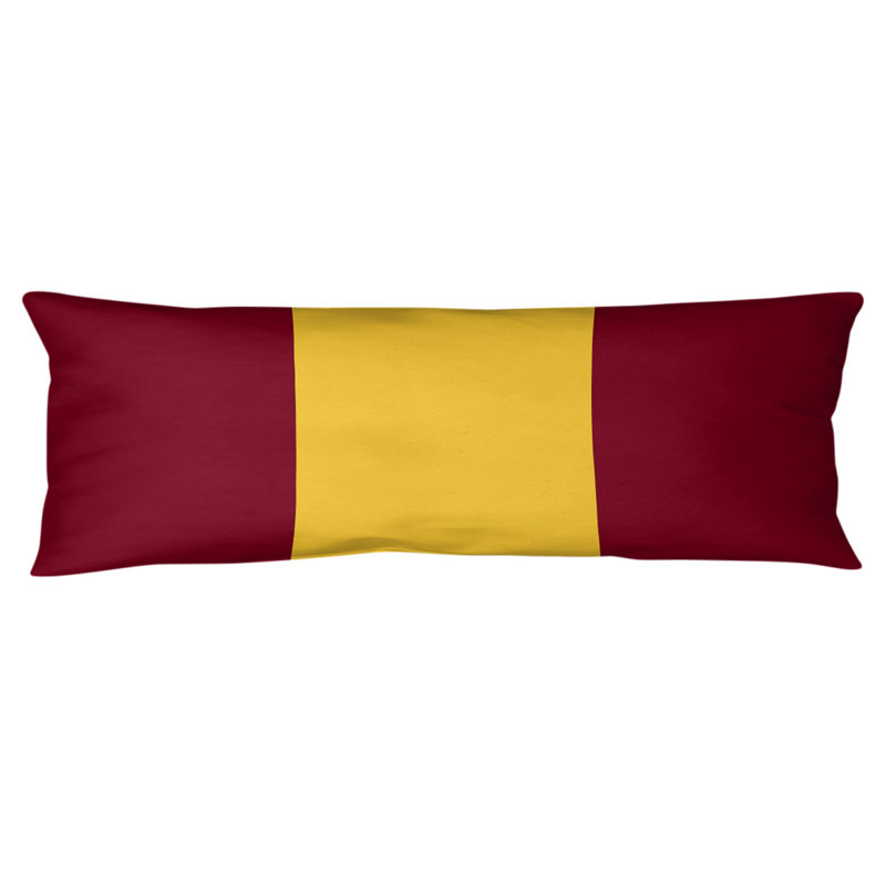 Polyester Medium Pillow, Maroon/Yellow/Maroon, Adairsville