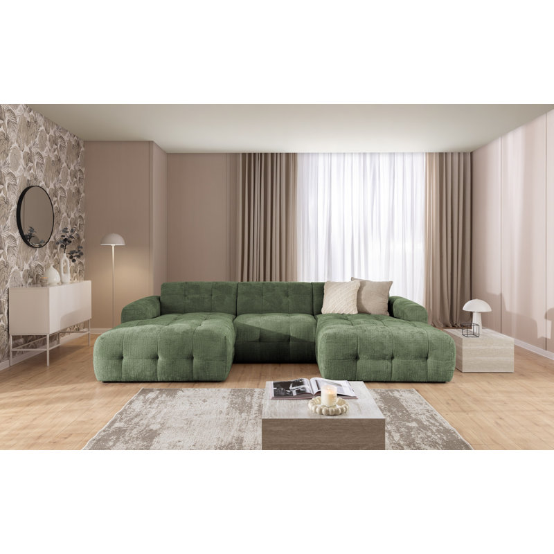 Kozy 6 Seater Sectional, Green