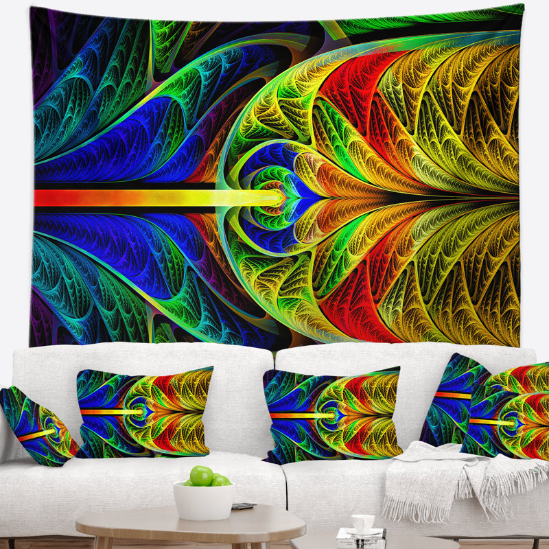 Tapisserie de texture abstraite en verre coloré, H 32 po x l 39 po