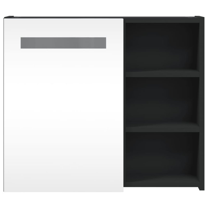 Adrianny W 52mm H Freestanding Framed Medicine Cabinet Mirror, 52 cm H x 60 cm W x 13 cm D, Black
