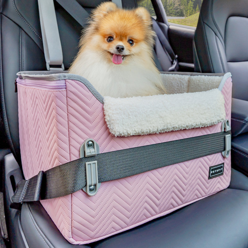  Siège d'auto pour chien de taille moyenne Tucker Murphy Pet ™, petit siège d'auto stable pour voiture avec laisse à pince, doublure en molleton parfaite pour les petits animaux de compagnie jusqu'à 25 lb (bleu)