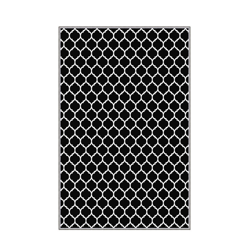 Stylish Woven Carpet, 4 x 6 Feet, 100% Polyester | Antibacterial, 3D Digital Printing, Non-Slip PVC Felt Dot Underside | Machine Washable, 0.4 in Pile Height, Perfect for Living Room & Bedroom Decor