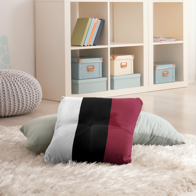 Coussin de sol touffeté arizona, 26 po x 26 po, Noir