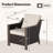 4-Piece Patio PE Wicker Conversation Set with Metal Coffee Table, 3-Seat Sofa, Chairs & Beige Cushions-1643222800