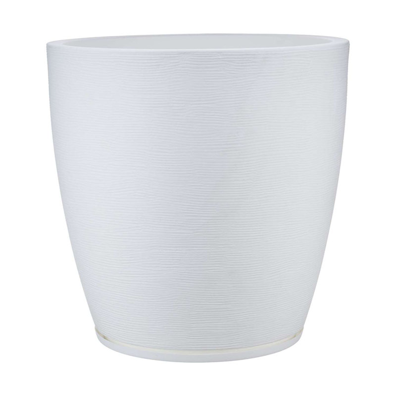 Amsterdan Pot Planter, 25.59" H x 16.14" W x 16.14" D, White