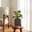 Pot à fleurs en céramique avec support en bambou - Pot moderne avec base surélevée pour l'intérieur-2016597956-2016597957-2128106332