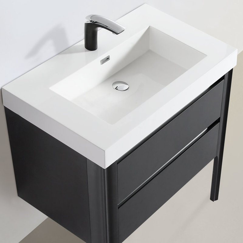 Ensemble de meuble-lavabo simple 30 po Pacifica, Noir