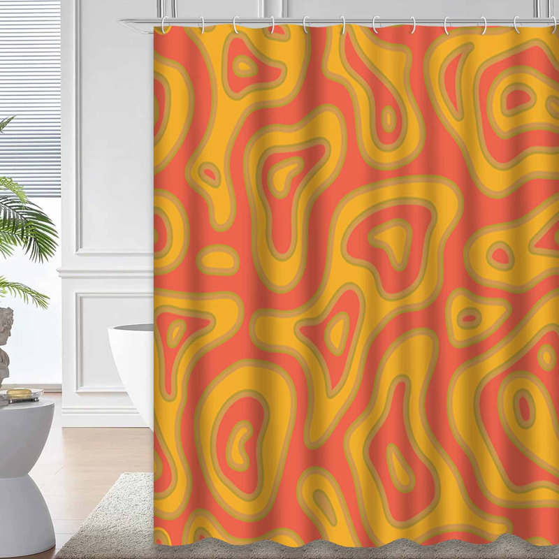 Rideau de douche à motif hippie avec 12 crochets, L 72 po x l 72 po