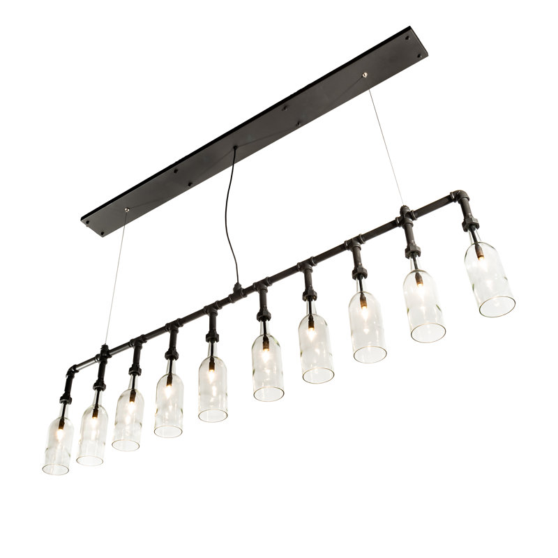 Luminaire suspendu linéaire à 10 lumières pour îlot de cuisine