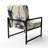 Indigo Flower Blossoming III - Upholstered Farmhouse Arm Chair, Rustic Floral Accent Chair-296265841
