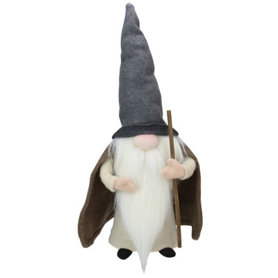 Standing Big Nose Gnome Holding a Stick