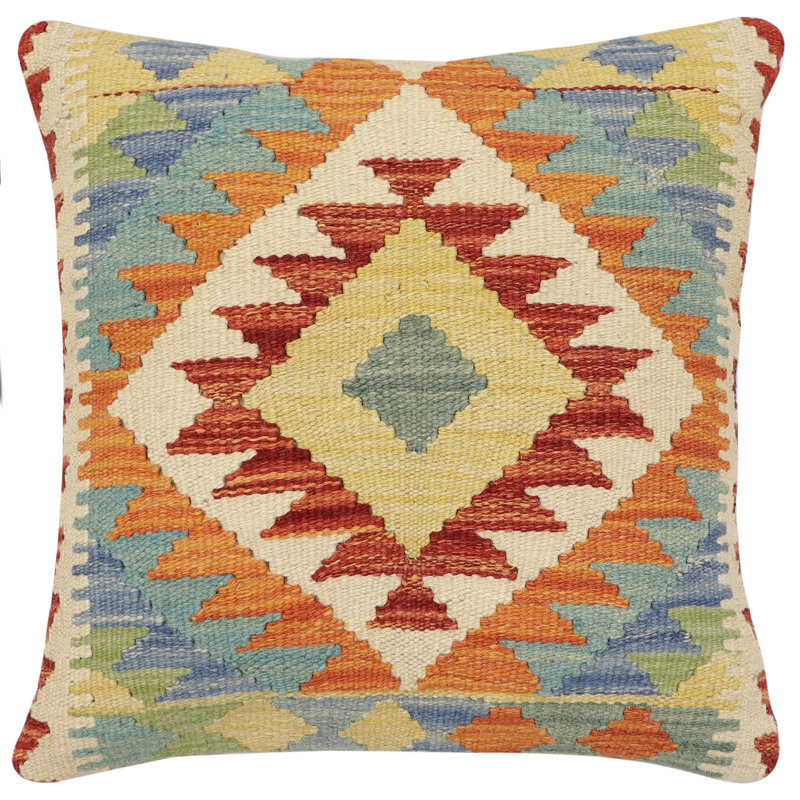 Coussin rustique en kilim tissé à la main Rustic Verlie - 16 po x 18 po