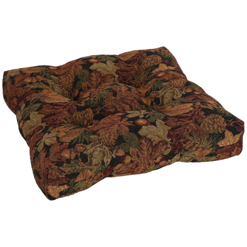 19-Inch Square Tapestry Tufted Dining Chair Cushions (Set Of 2)