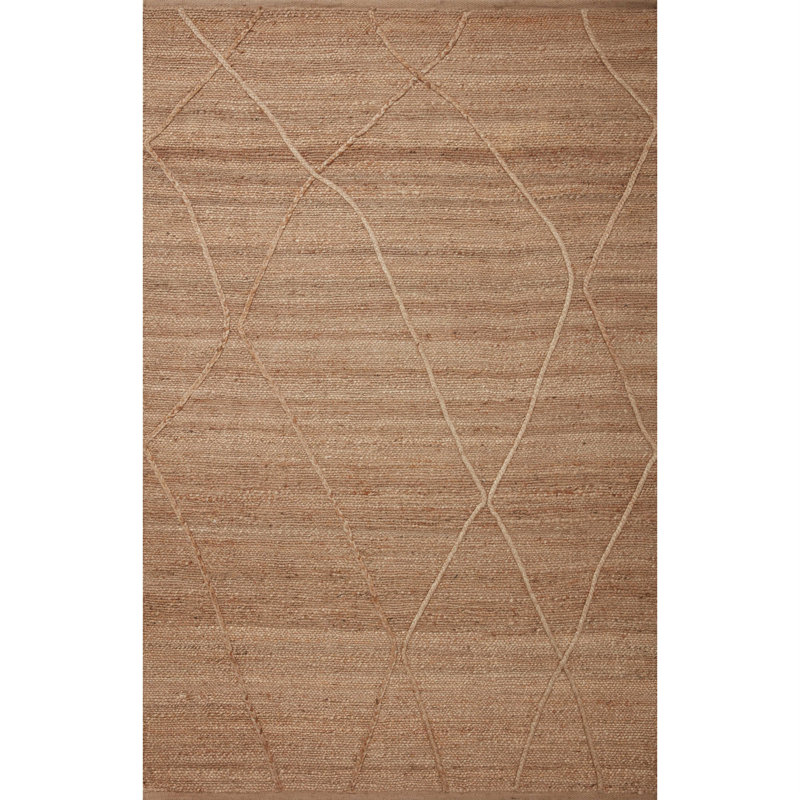Bement Geometric Handmade Natural Area Rug, Rectangle 2'6" x 7'6"