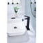 Robinet de lavabo de salle de bain avec poignée simple, bec cascade, bonde escamotable, acier inoxydable noir mat, cascade douce, installation simple pour les éviers sans trop-plein