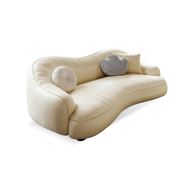 Coussin de canapé blanc standard en cuir véritable, H 30,71 po x l 78,74 po x P 42,13 po 