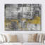 «Abstract Paint Effect», impression sur toile abstraite jaune et noir foncé-87607248-87607251