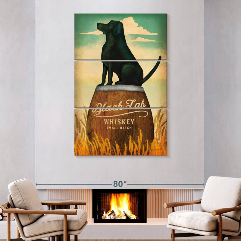 Brampt Black Lab Whiskey, 74" H x 48" W