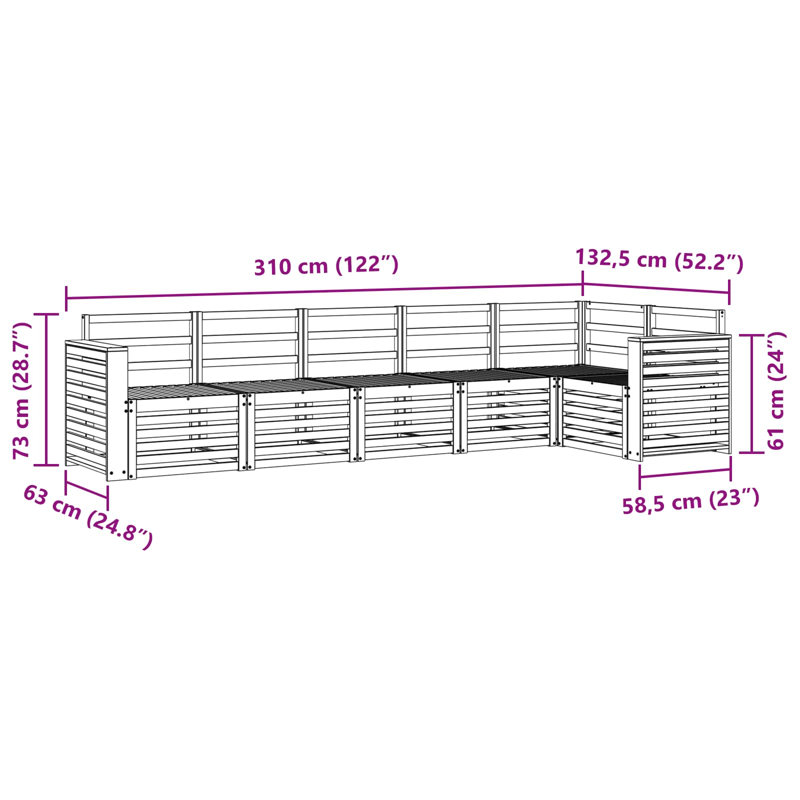 310cm Wide Patio Sofa, 6