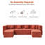 Canapé modulaire de 130 po Cloud, siège en L profond avec repose-pieds, canapé d'angle en chenille, sans assemblage requis, rouge orange-518772434