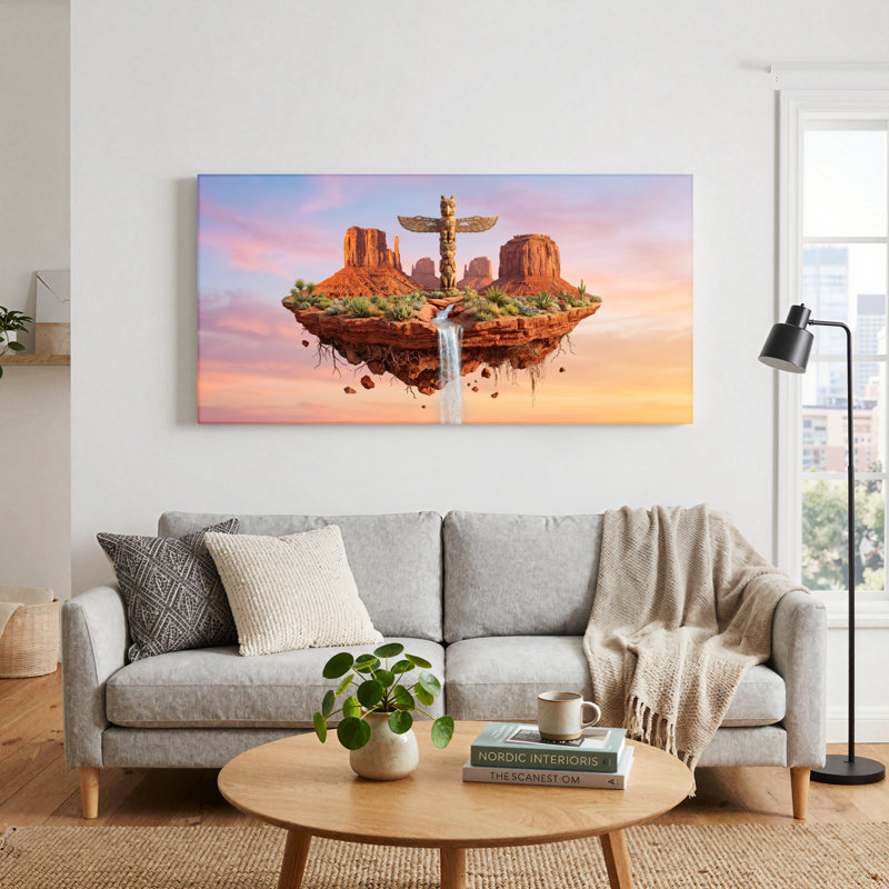 Île flottante, reproduction d'art sur toile, ensemble de 1, Toile tendue, L 32 po x H 16 po