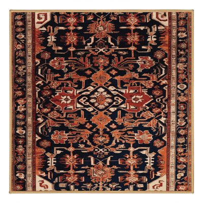 Tapis brun turc lavable à la machine