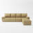 97 inch Modular Sectional Sofa Set, Extra Large L Shaped Couch with Reversible Chaise Modular Convertible Sectional Couch, Couches for Living Room Bedroom Lounge Office, Leather, Mustard Gold-1380357779-1381455002-1380542074