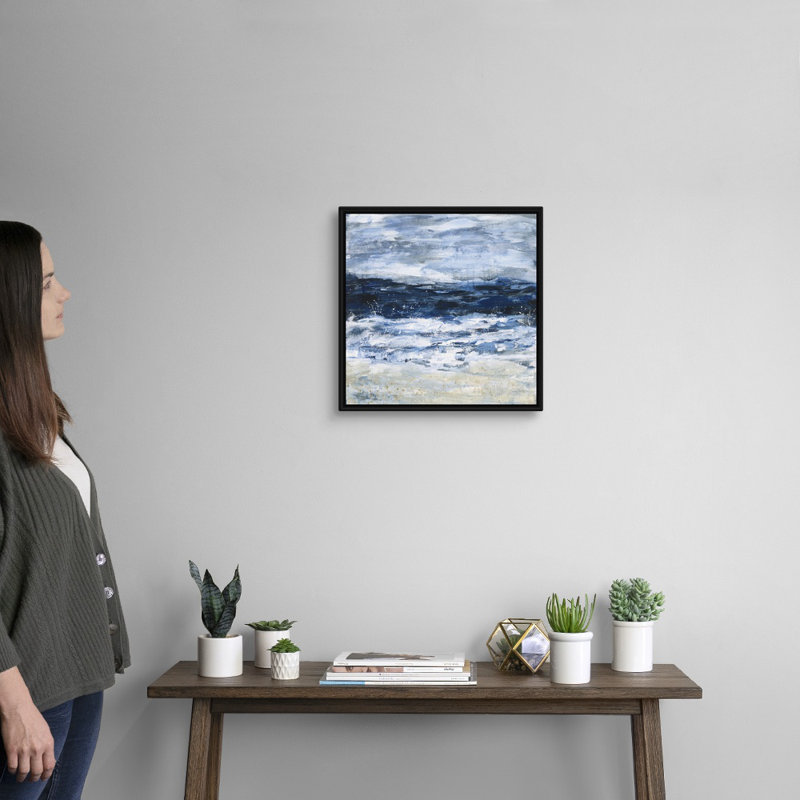 «Seaside Escape II» par Courtney Prahl - reproduction d'art sur toile, H 18 po x l 18 po x P 1,75 po, Cadre flottant noir