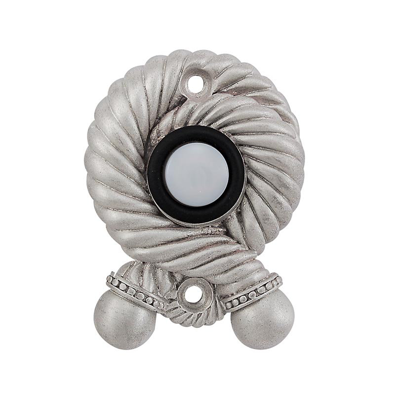 Equestre Rope Push Button, Satin Nickel