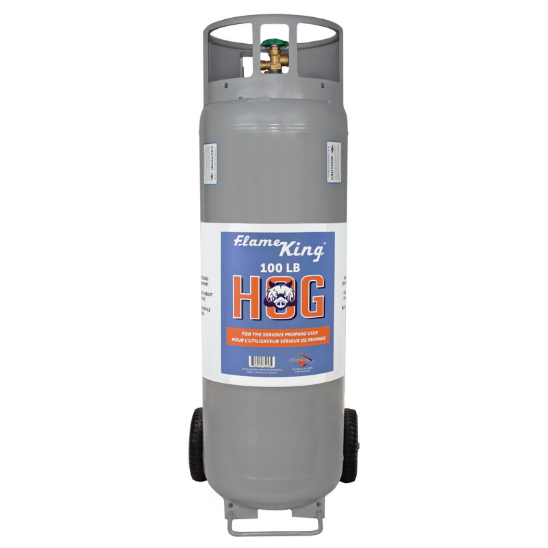 Réservoir de propane horizontal et vertical vide avec roues 100 lb Flame King