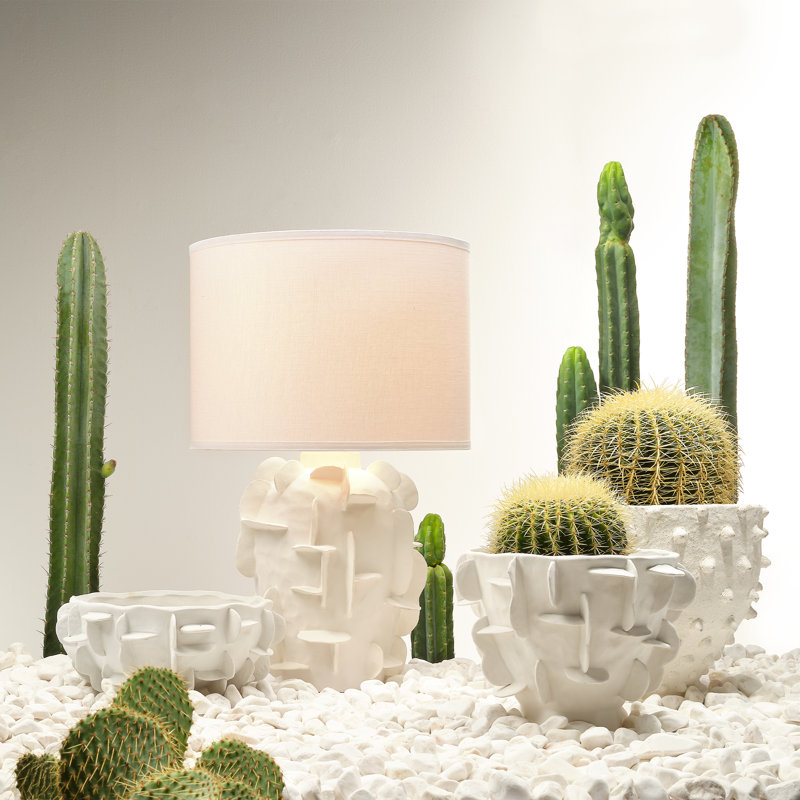 Helios Ceramic Table Lamp, White