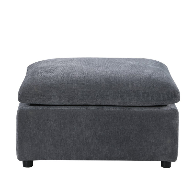 Modern Ottoman Module For Sectional Sofa, Customizable Modular Couch, Chenille