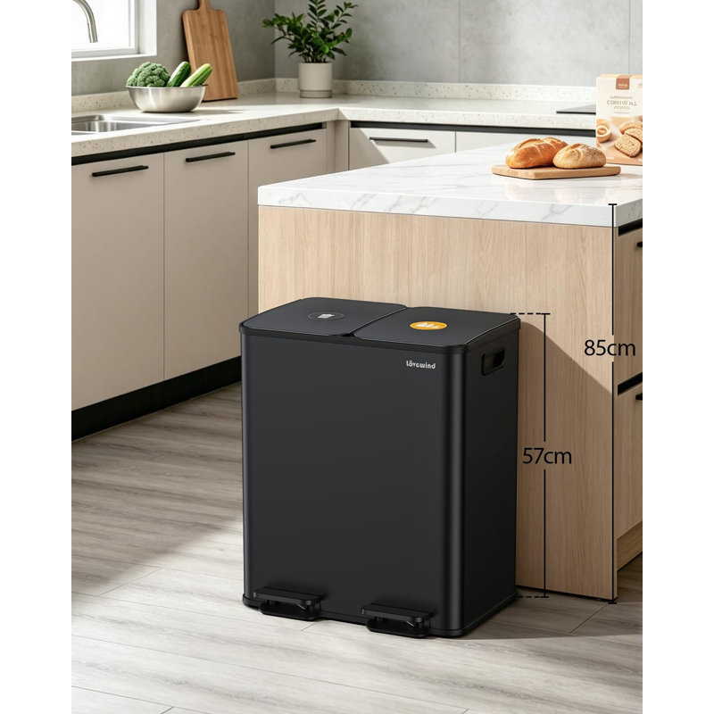Stainless Steel Recycling Bin, Black