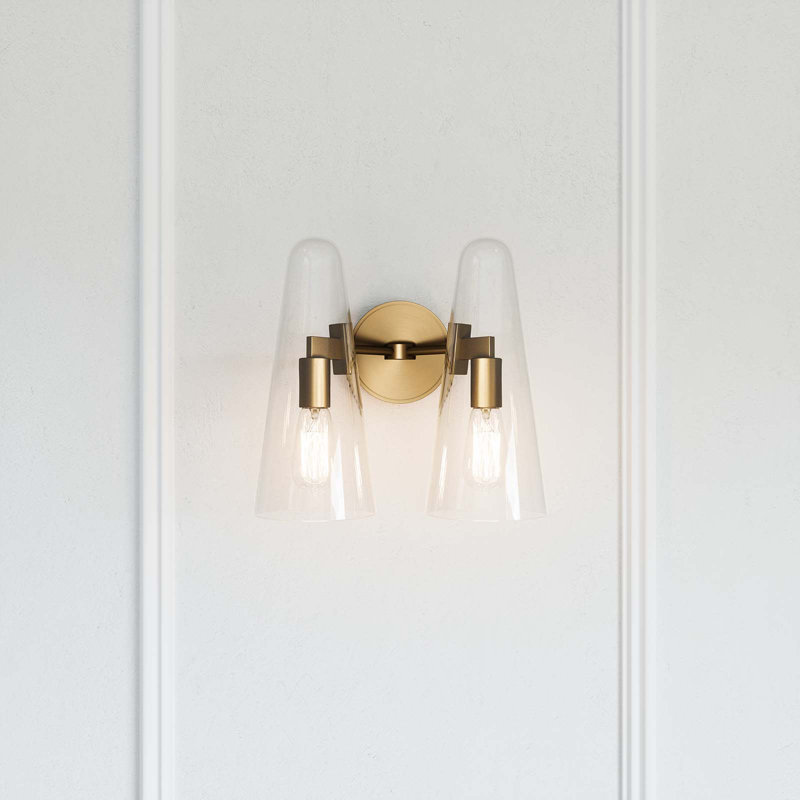Applique murale 2 lumières Beacon par Modway, Laiton satiné
