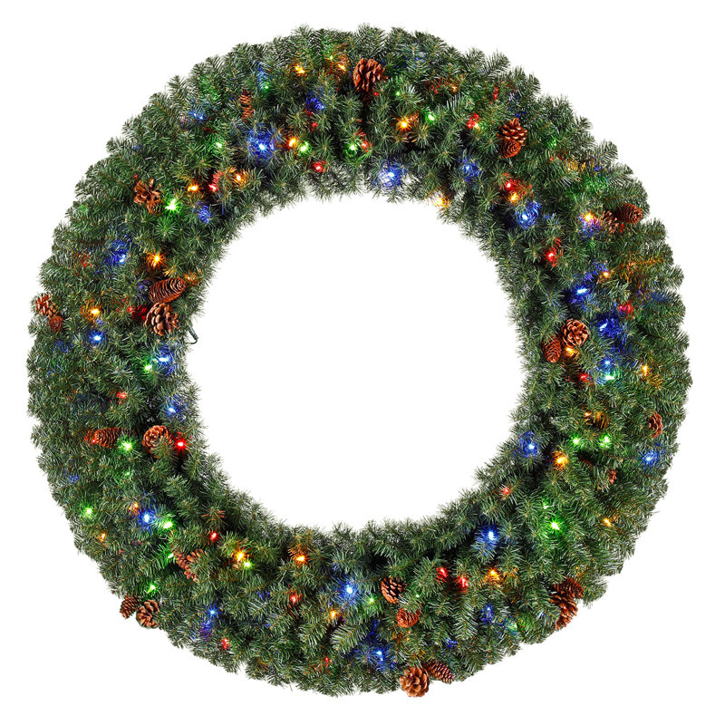 Faux Lighted Pine 48'' Wreath