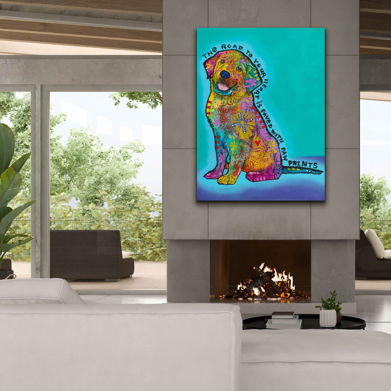 «Road To Your Heart» par Dean Russo, art mural sur toile, H 54 po x l 40 po x P 1,5 po