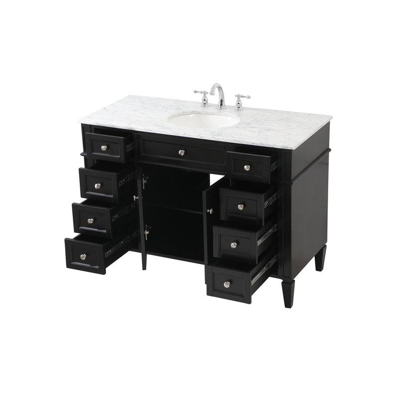 Ensemble de meuble-lavabo simple 48 "Rivers, Noir
