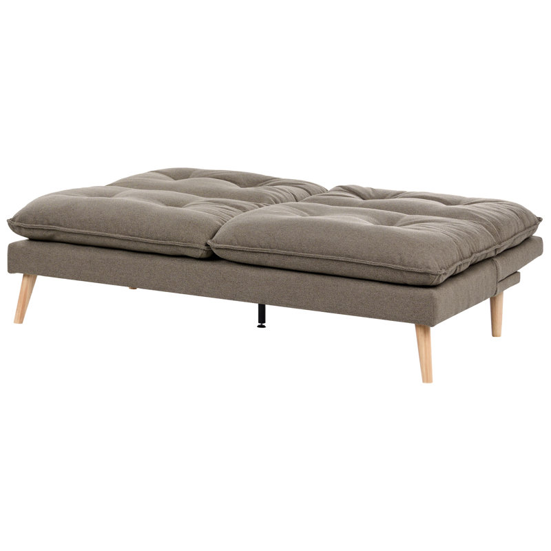 178cm Upholstered Sofa Bed, Brown Fabric