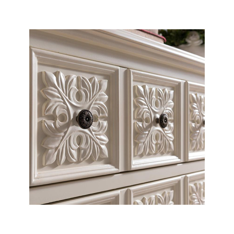 Commode d'appoint de style rétro américain, Blanc