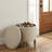 Hosta 19" Round Storage Ottoman in Light Beige Linen