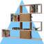 Bibliothèque géométrique H 43 po x l 47 po Deddo-111026693