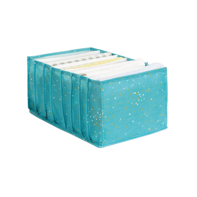 Panier de rangement en feutre élégant, bleu, 14,6 po x 7,1 po x 9,4 po | 100% polypropylène, durable et léger | Parfait pour organiser les jouets, les vêtements et la décoration intérieure | Conception polyvalente et chic pour chaque pièce