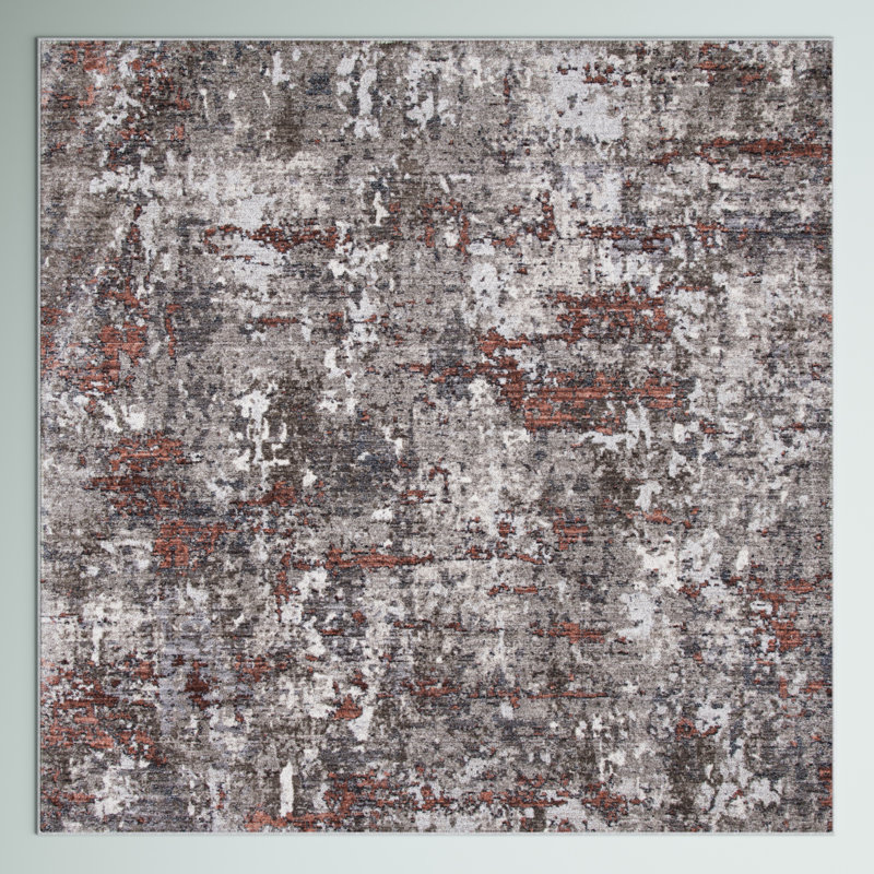 Tapis gris clair Mackenzie, Carré 6 pi 7 po