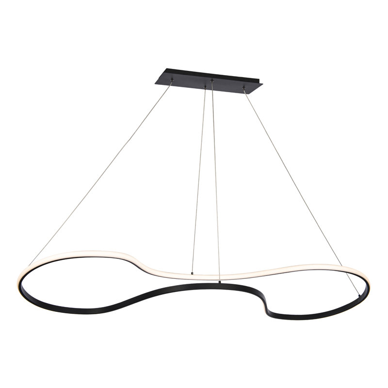 Luminaire suspendu géométrique unique à 1 lumière DEL Marques, Noir