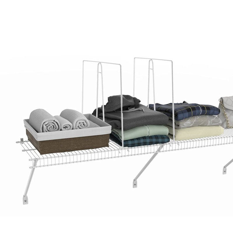 Shelf Divider For Wire Shelving - Sturdy Wire Closet Shelf Divider Organizer And Storage Separator To Tidy Wardrobe Clothes