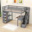 Hazbije Twin 6 Drawer Loft Bunk Bed with Built-in-Desk-725722276