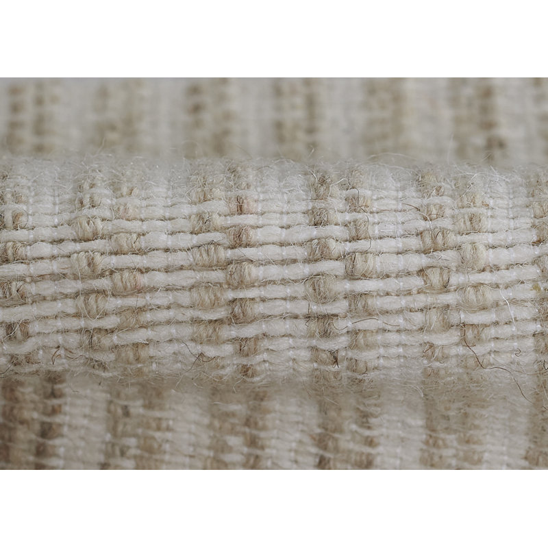 Tapis crème en laine tissé à la main Bedford 7 pi x 9 pi, Crème, 7' x 9'