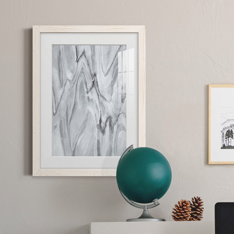 Marbré blanc III - peinture encadrée, Blanc, H 38 po x l 28 po x P 1 po